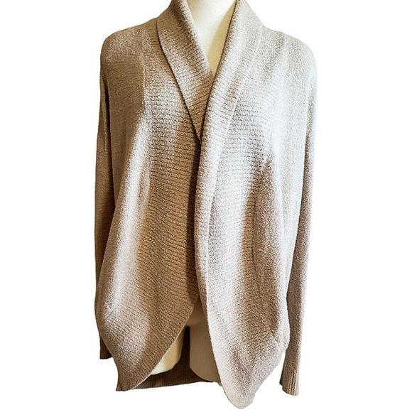Barefoot Dreams Sweaters - Barefoot Dreams Tan Bamboo Chic Lite Cardigan Comfy Warm Oversized Sweater S